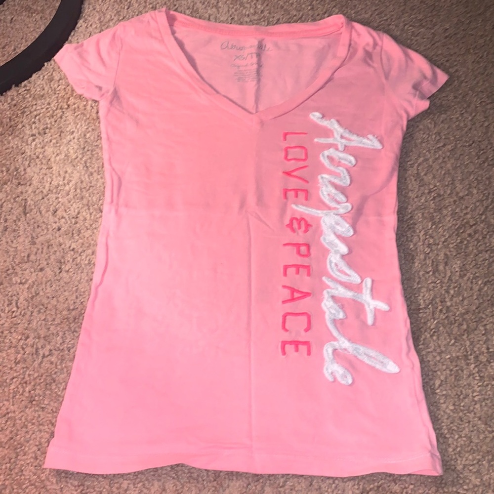 Pink Aeropostale shirt.